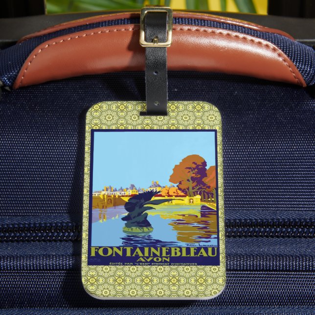 Fontainebleau Avon France French Travel Poster  Luggage Tag (Front Insitu 2)