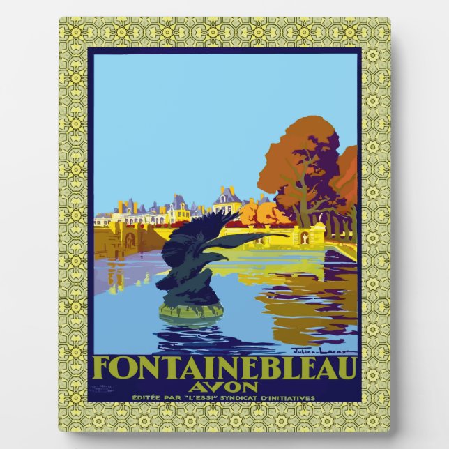 Fontainebleau Avon France French Travel Poster Plaque (Front)