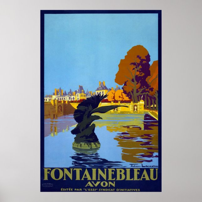 Fontainebleau, France Vintage Travel Poster (Front)