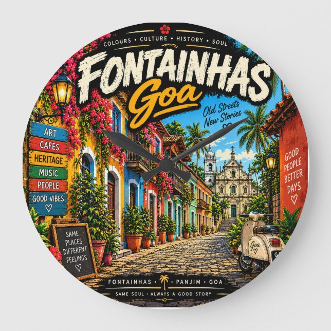Fontainhas  large clock (Front)