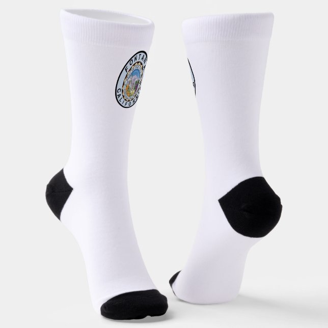 Fontana (California) city flag Socks (Angled)