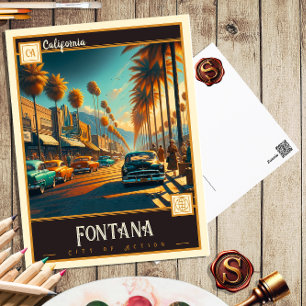 Fontana, California Vintage Postcard