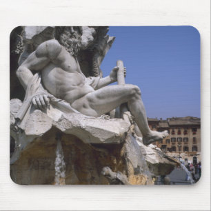 Fontana dei Quattro Fiumi, Piazza Navona, Rome, Mouse Mat