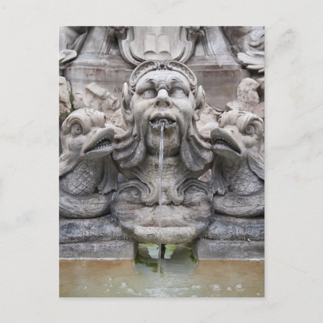 Fontana del Pantheon (1575) designed by Giacomo Postcard (Front)