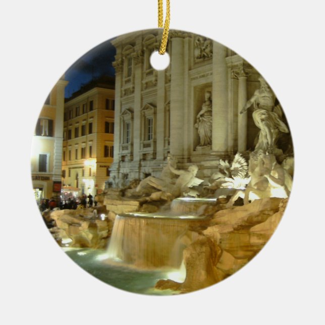 Fontana di Trevi Ceramic Tree Decoration (Front)