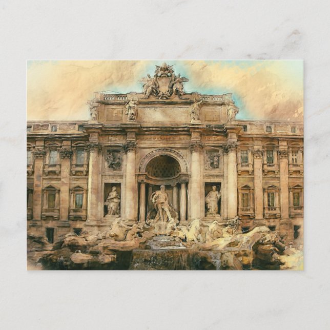  Fontana di Trevi Postcard (Front)
