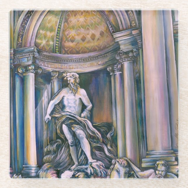 Fontana Di Trevi, Roma Glass Coaster (Front)