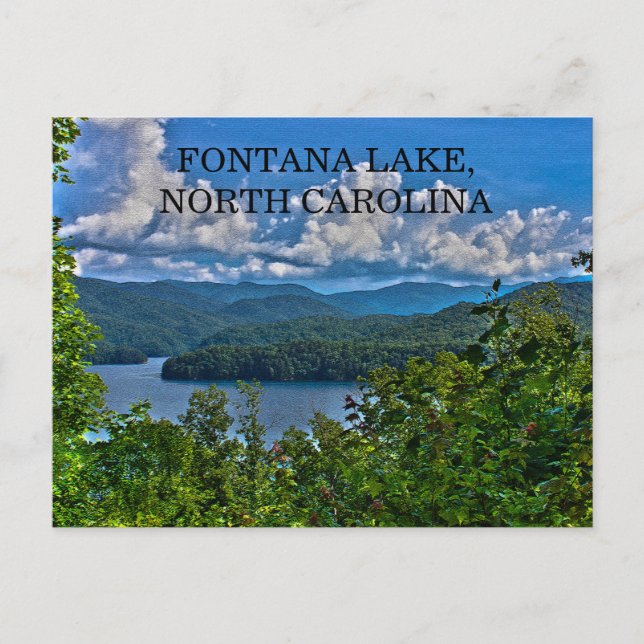 Fontana Lake North Carolina Blue Sky Photo Postcard (Front)