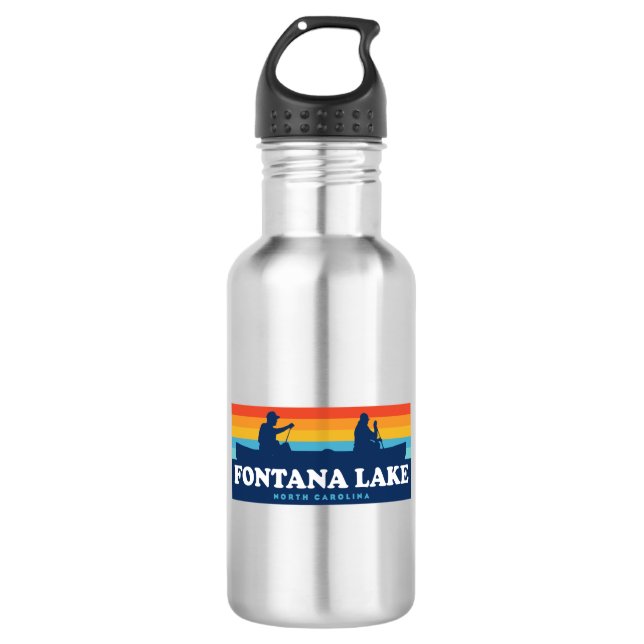 Fontana Lake North Carolina Canoe 532 Ml Water Bottle (Front)