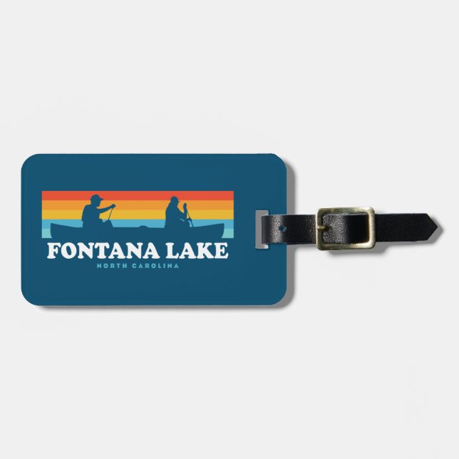 Fontana Lake North Carolina Canoe Luggage Tag (Front Horizontal)