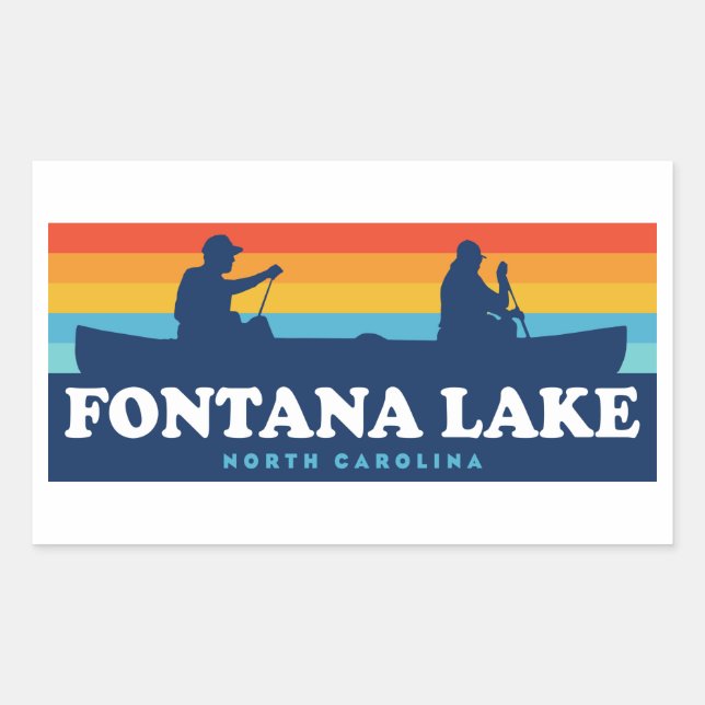 Fontana Lake North Carolina Canoe Rectangular Sticker (Front)
