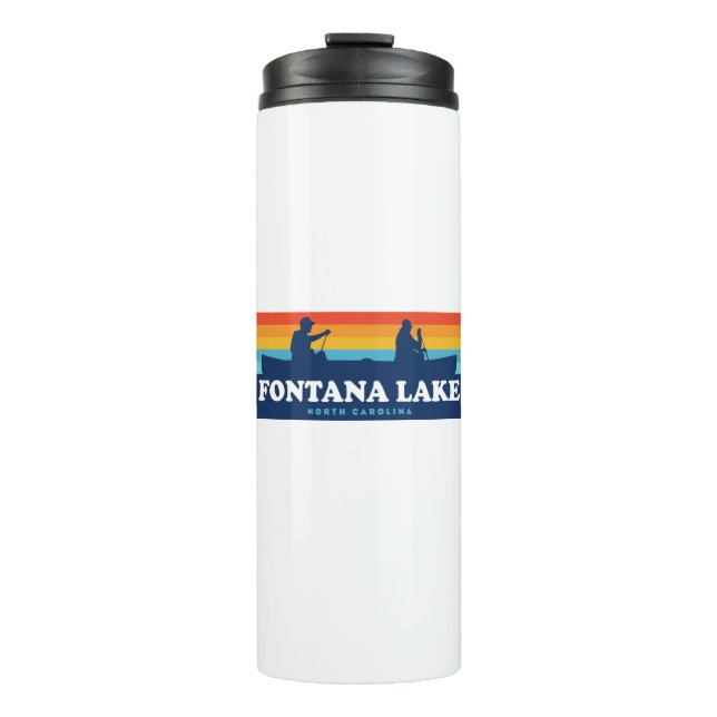 Fontana Lake North Carolina Canoe Thermal Tumbler (Front)
