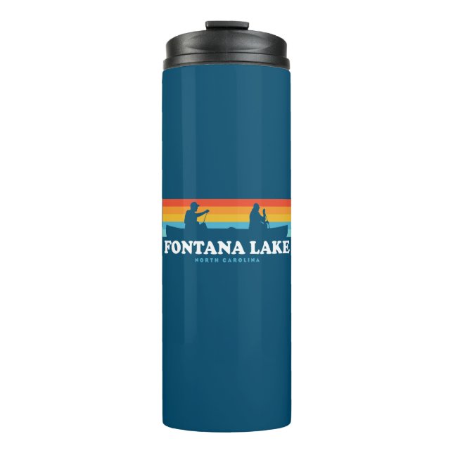 Fontana Lake North Carolina Canoe Thermal Tumbler (Front)
