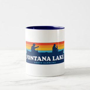 Fontana Lake North Carolina Canoe Two-Tone Coffee Mug