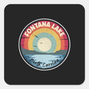 Fontana Lake North Carolina Colorful Square Sticker