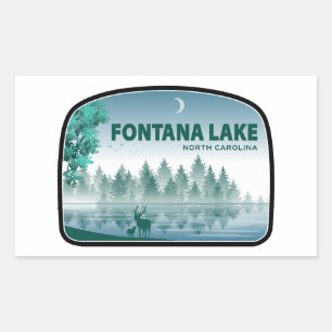 Fontana Lake North Carolina Deer Rectangular Sticker