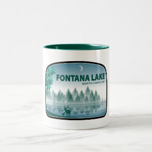 Fontana Lake North Carolina Deer Two-Tone Coffee Mug
