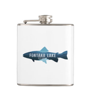 Fontana Lake North Carolina Fish Hip Flask