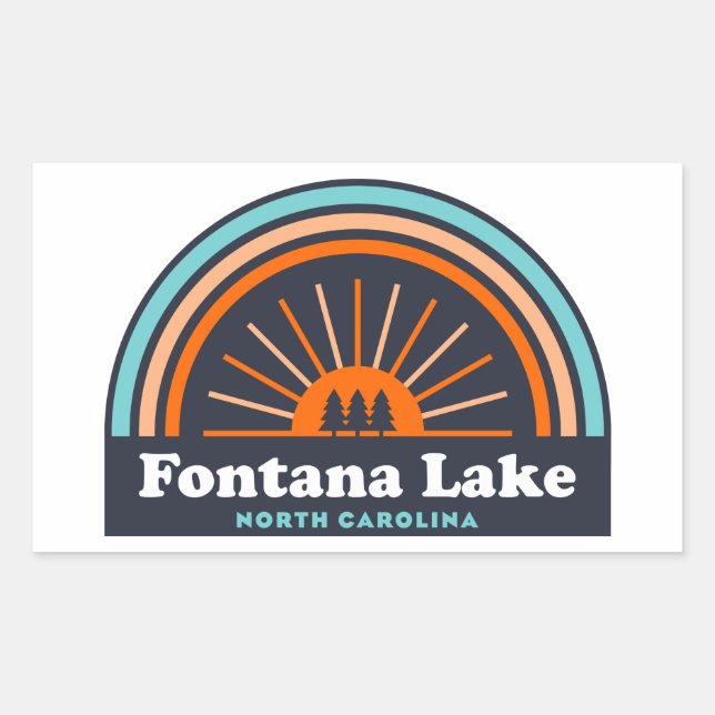Fontana Lake North Carolina Rainbow Rectangular Sticker (Front)