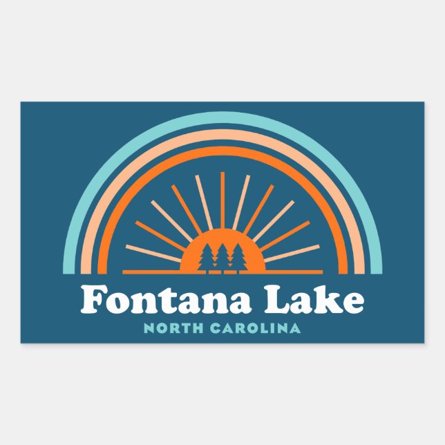 Fontana Lake North Carolina Rainbow Rectangular Sticker (Front)