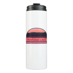 Fontana Lake North Carolina Red Sunrise Thermal Tumbler