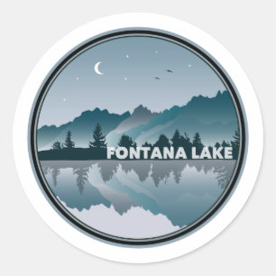Fontana Lake North Carolina Reflection Classic Round Sticker