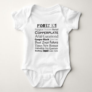 Fonts 101 baby bodysuit