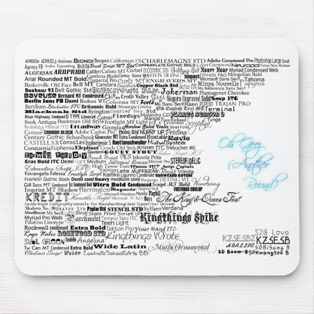 Fonts 2 mouse mat (Front)