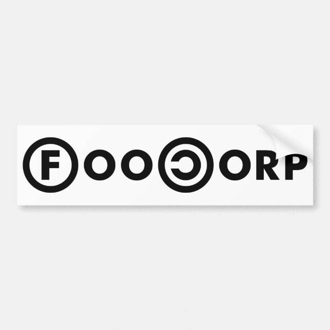 FooCorp Bumper Sticker (Front)