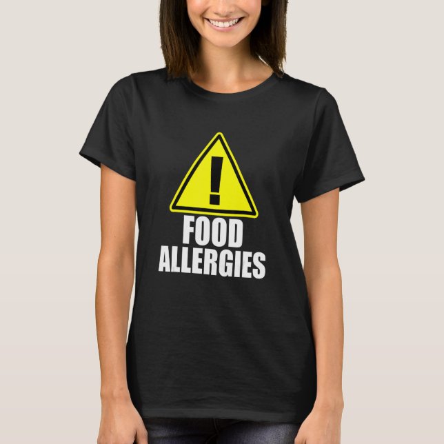 Food Allergies Allergy Awareness Month Teal Ribbon T-Shirt (Front)