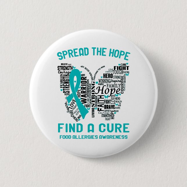 Food Allergies Awareness Month Ribbon Gifts 6 Cm Round Badge (Front)