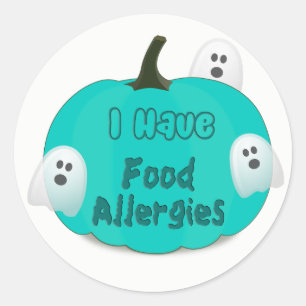 Food Allergies Teal Pumpkin Halloween Stickers