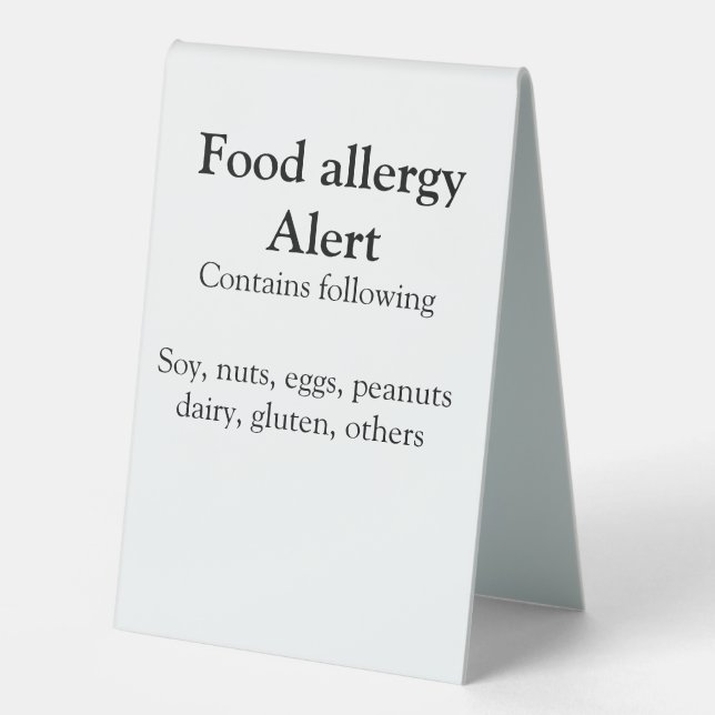 Food allergy alert add name text food items invita (Front)