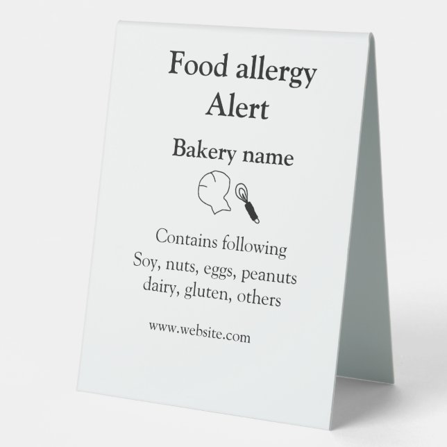 Food allergy alert add name text food items invita (Front)