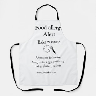 Food allergy alert add name text food items invita apron