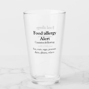 Food allergy alert add name text food items invita glass