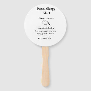 Food allergy alert add name text food items invita hand fan