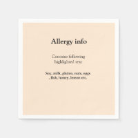 Food allergy alert add name text food items invita