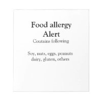 Food allergy alert add name text food items invita