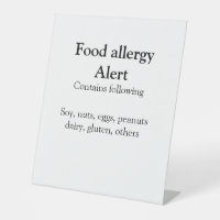 Food allergy alert add name text food items invita