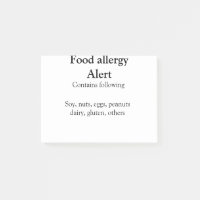 Food allergy alert add name text food items invita