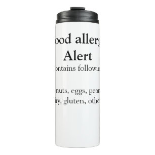 Food allergy alert add name text food items invita thermal tumbler