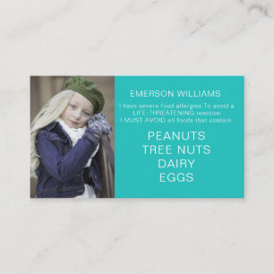 Food Allergy Alert Personalised Chef Playdate Card