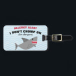 Food Allergy Alert Shark Tag for Medical Kit<br><div class="desc">I don't chomp on (list your allergens), shark food allergy alert tag. Helps alert others of a food allergy. Customise with name or other text and list allergens on cute shark design. Attach to backpacks or medical bags to alert that an epinephrine is inside the bag in case of emergency....</div>