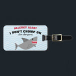 Food Allergy Alert Shark Tag for Medical Kit<br><div class="desc">I don't chomp on (list your allergens), shark food allergy alert tag. Helps alert others of a food allergy. Customise with name or other text and list allergens on cute shark design. Attach to backpacks or medical bags to alert that an epinephrine is inside the bag in case of emergency....</div>