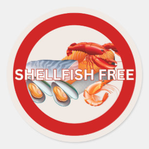  Food Allergy Alert Shellfish Free Classic  Round Sticker