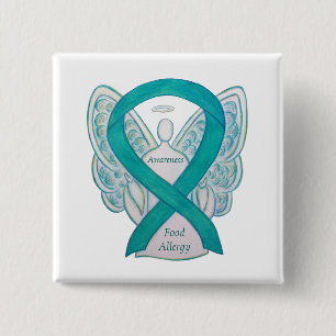Food Allergy Awareness Angel Green Ribbon Art Pin