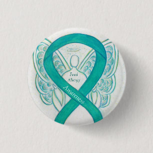 Food Allergy Awareness Angel Green Ribbon Art Pin