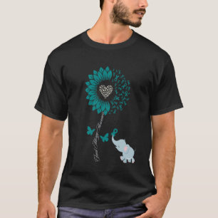 Food Allergy Awareness Sunflower Elephant Butterfl T-Shirt