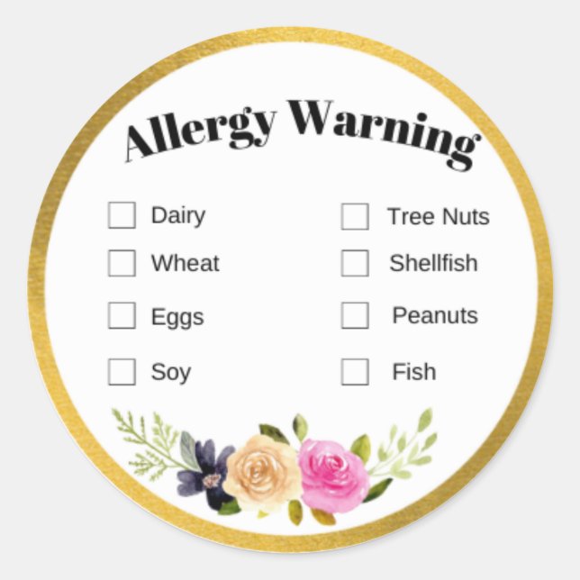 Food Allergy Label (Front)